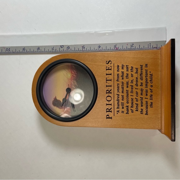 Wooden Inspirational desk clock with Quote Used. See photos for condition. - Picture 11 of 13